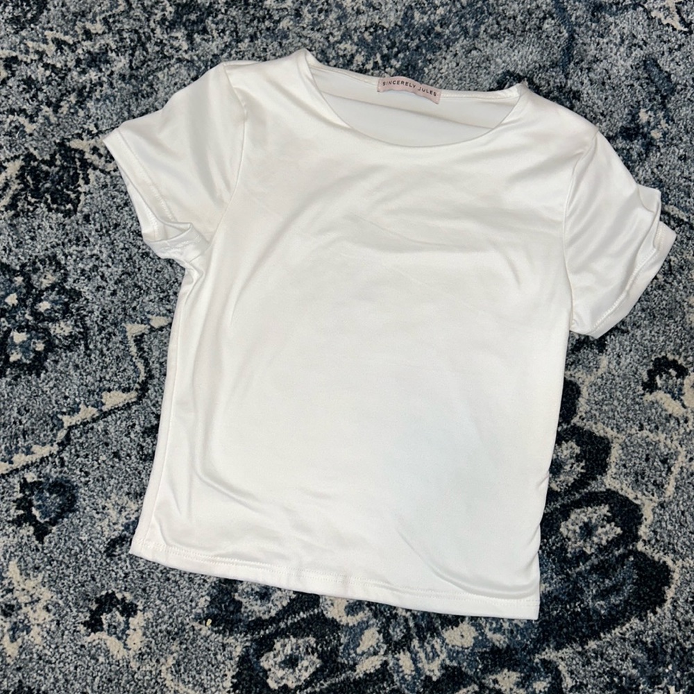 Plain White Crop Tee